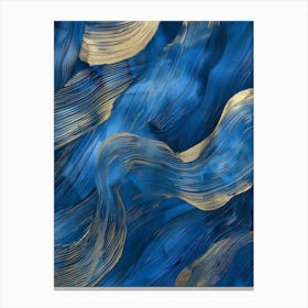 Blue And Gold Abstract Painting 10 Canvas Print