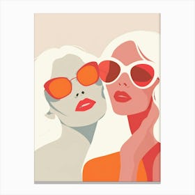 Two Women In Sunglasses 14 Canvas Print