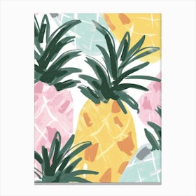 Pineapples Close Up Illustration 2 Canvas Print