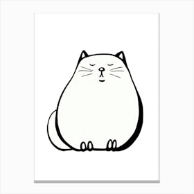 Minimalist Cat Line Drawing 4 Canvas Print