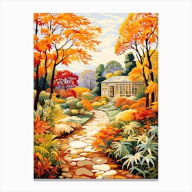 New York Botanical Garden, Usa In Autumn Fall Illustration 1 Canvas Print