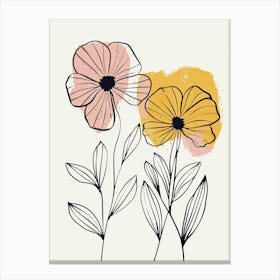 Guadalajara Flower Market Boho Minimalist Style Canvas Print