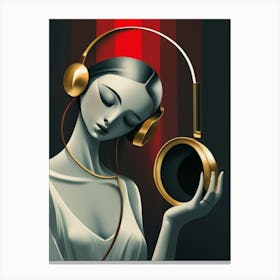 Woman Listening To Music 17 Canvas Print
