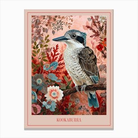 Floral Animal Painting Kookaburra 1 Poster Canvas Print