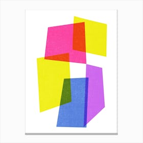 Modern Vibrant Colorful Minimalist Geometric Shapes Canvas Print