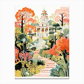 Dumbarton Oaks Usa Modern Illustration 3 Canvas Print