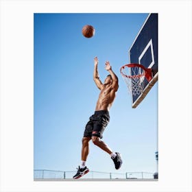 Young Shot Competition Play Board Urban Action Man Court Training Fitness Basket Abdomin (8) Canvas Print