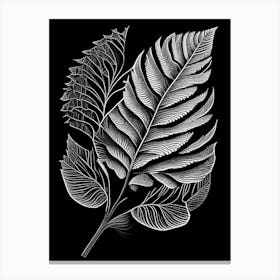 Birch Leaf Linocut 1 Canvas Print