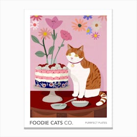 Foodie Cats Co Cat And A Trifle Cake 3 Canvas Print