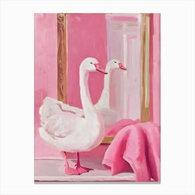 Swans In The Mirror 1 Canvas Print