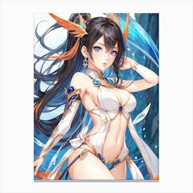Sexy Anime Girl Painting (18) Canvas Print