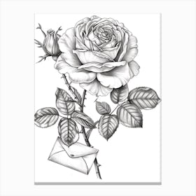 Roses Sketch 36 Canvas Print