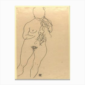 Nude Girl, Egon Schiele Canvas Print