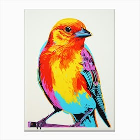 Andy Warhol Style Bird Cowbird 4 Canvas Print