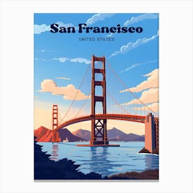 San Francisco USA Golden Gate Modern Travel Art Canvas Print