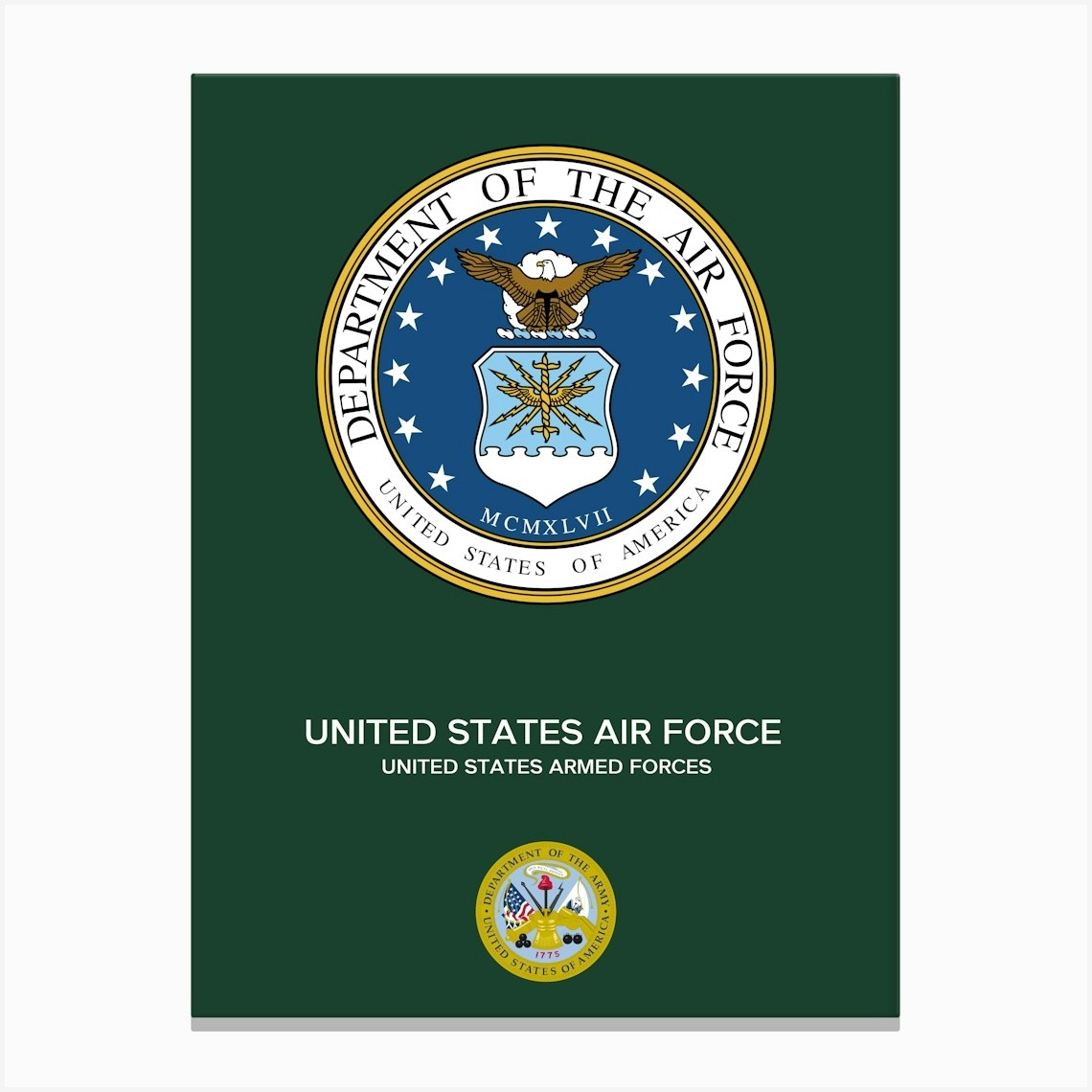 United States Air Force Print Canvas Print by Scandinavian Design
