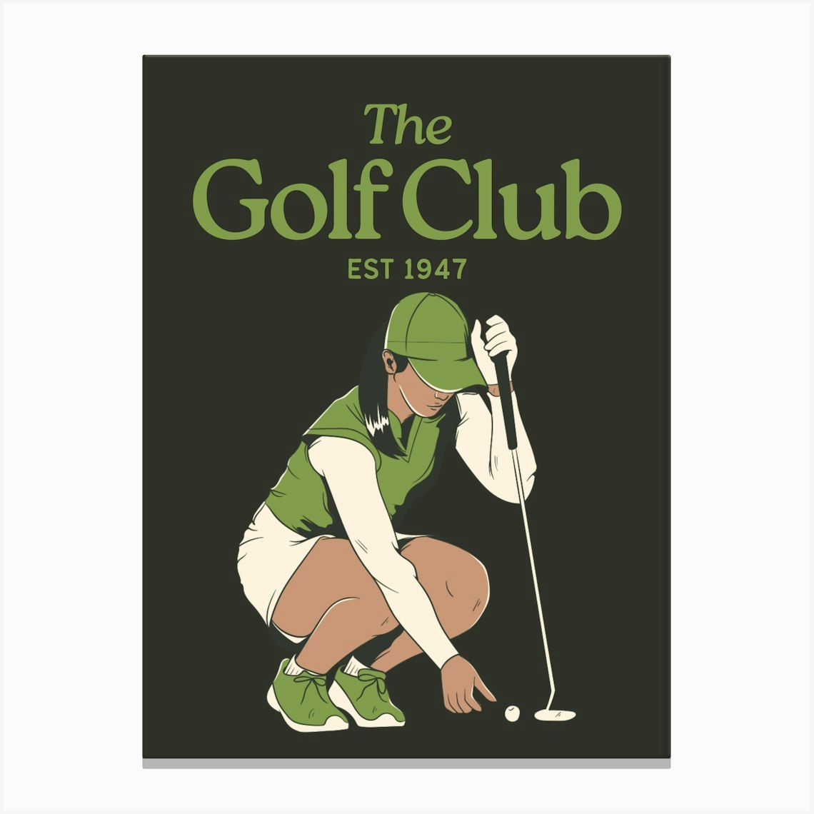 The Golf Club Print | Vintage Retro Decor | Golf Lover Prints | Sporty Athletic Wall Art | Beige + Green Earth Tone Decor | Sports Club Prints 4