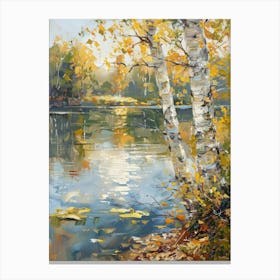 Birch Trees By The Lake 6 Canvas Print