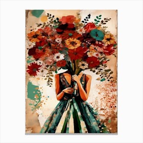 Woman With Flowers Canvas Print