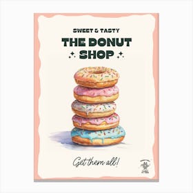 Stack Of Sprinkles Donuts The Donut Shop 7 Canvas Print
