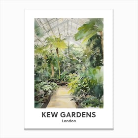 Kew Gardens, London 3 Watercolour Travel Poster Canvas Print