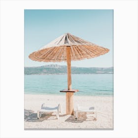 Positano Beach Umbrella Canvas Print