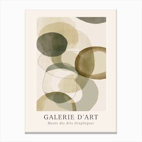 Galerie D'Art Abstract Abstract Circles Beige Green 8 Canvas Print