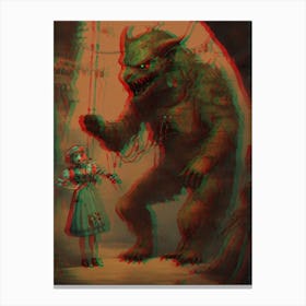 Monster And A Girl Canvas Print