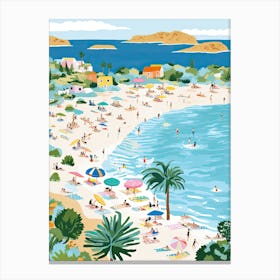 Elafonisi Beach, Crete, Greece, Matisse And Rousseau Style 4 Canvas Print