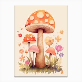 Mushroom Storybook Illustration 1 Canvas Print