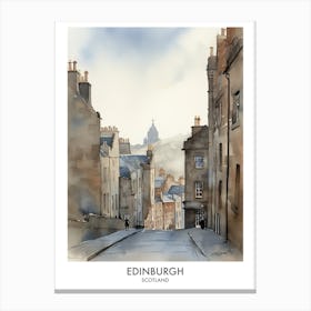 Edinburgh Scotland Watercolour Travel Poster 1 Canvas Print