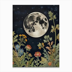 Moon Night Style William Morris 5 Canvas Print