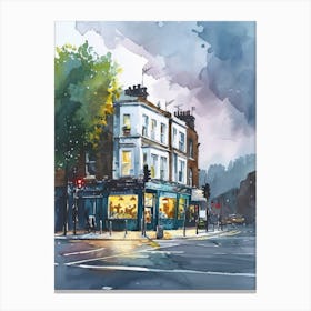 Brent London Borough   Street Watercolour 4 Canvas Print