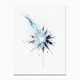 Bullet, Snowflakes, Minimalist Watercolour 3 Canvas Print