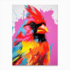 Andy Warhol Style Bird Northern Cardinal 3 Canvas Print