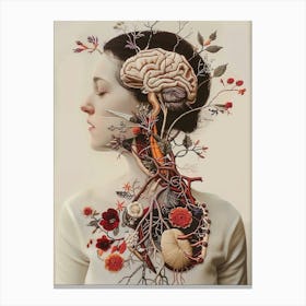 Embroidery Brain Of A Woman Canvas Print