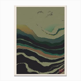 Abstract Landscape Inspired By Minimalist Japanese Ukiyo E Painting Style 10 Canvas Print