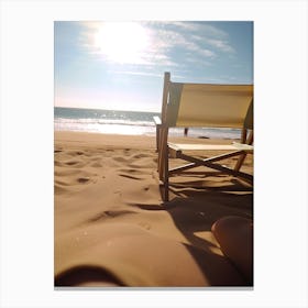 Beach View From Sun Lounger Photography Canvas Print