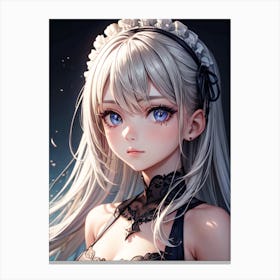 Anime Girl With Blue Eyes Canvas Print