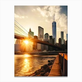 Sunset In New York City 2 Canvas Print