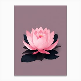 A Pink Lotus In Minimalist Style Vertical Composition 82 Canvas Print