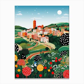 Agrigento, Italy, Illustration In The Style Of Pop Art 1 Canvas Print