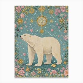 Polar Bear In Pastel Canvas Print