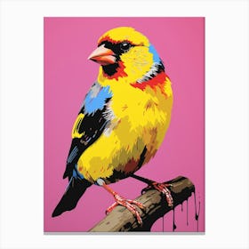 Andy Warhol Style Bird American Goldfinch 1 Canvas Print