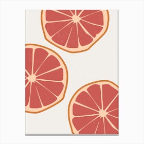 Boho Mid Century Modern Grapefruit Kitchen Canvas Print