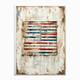 A Watercolor Painting Captured With Meticulous Detail Of A Solitary Grimy Canvas Boasting Retro St 2 1 Canvas Print