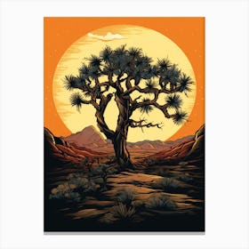 Typical Joshua Tree In Gold And Black (3) Canvas Print