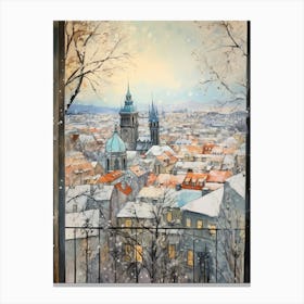 Winter Cityscape Prague Czech Republic 1 Canvas Print