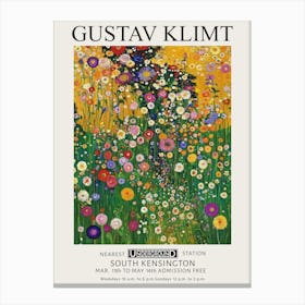 Gustav Klimt Wild Flower Garden Yellow Vintage Exhibition Canvas Print