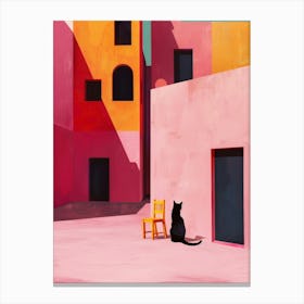 'Cat In Pink' 1 Canvas Print